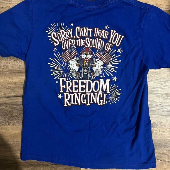 Bucees 4th of July T Shirt Freedom Ringing Red White Blue Youth Large - Picture 4 of 5